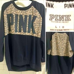 PINK VS Oversized Leopard Print Sweatshirt